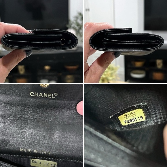 VINTAGE CHANEL 2002 Black Lambskin Choco Bar - PLASTIC ON HARDWARE - PRISTINE - Picture 5 of 10